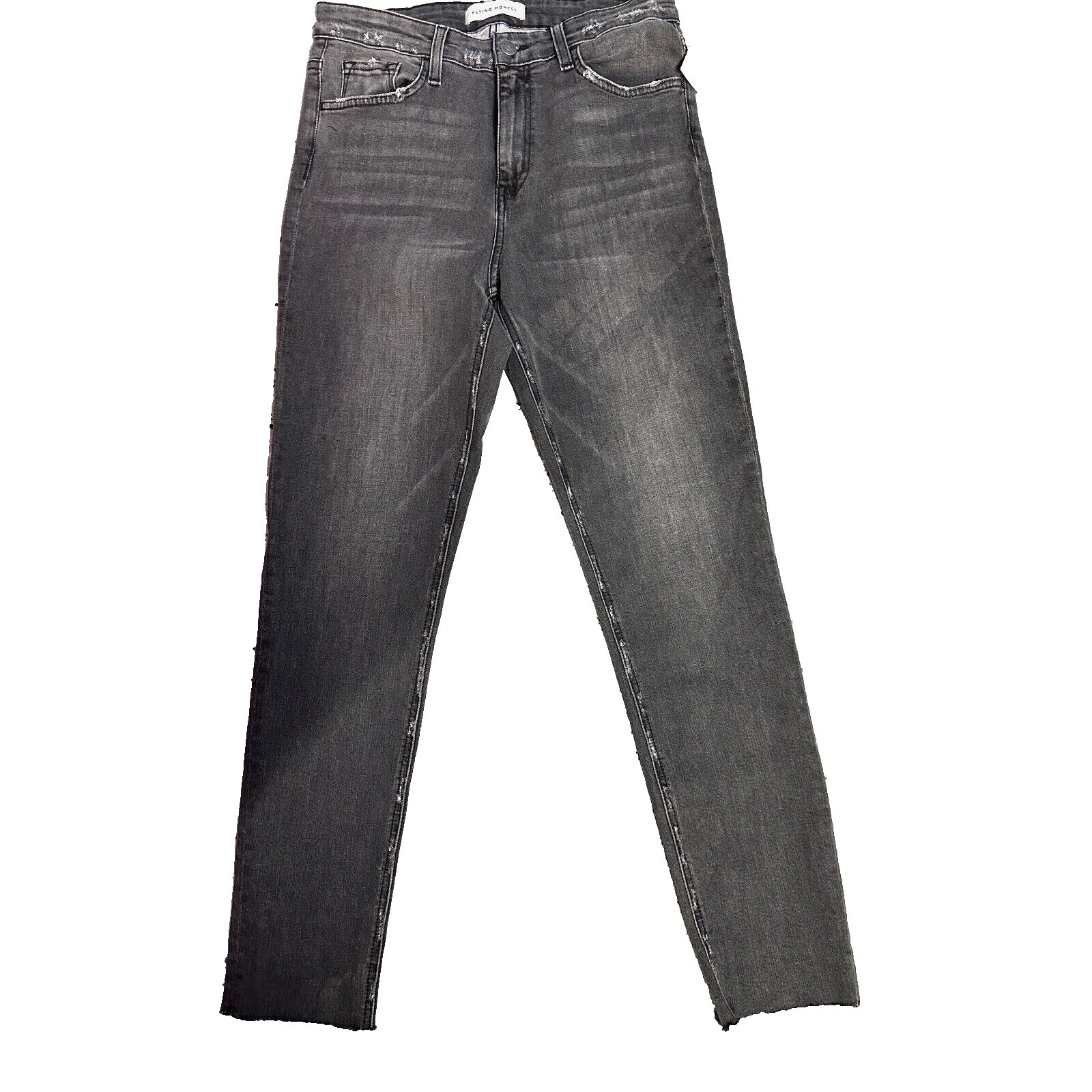 Flying Monkey Black Label Distressed Charcoal Skinny Women Size 29